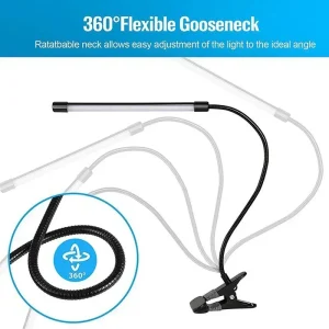 Đèn LED dạng kẹp, đèn bàn ký túc xá sinh viên, phòng ngủ, máy tính để bàn, đèn đọc sách đầu giường, đèn bàn nhỏ bảo vệ mắt, màu đen - Hình 3