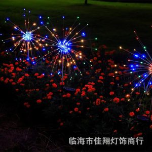Đèn LED dây đồng Đèn trang trí sân vườn Đèn sân không thấm nước điện áp thấp Đèn lồng ngoài trời mặt đất cắm Đèn pháo hoa năng lượng mặt trời - Hình 2