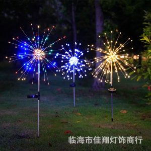 Đèn LED dây đồng Đèn trang trí sân vườn Đèn sân không thấm nước điện áp thấp Đèn lồng ngoài trời mặt đất cắm Đèn pháo hoa năng lượng mặt trời