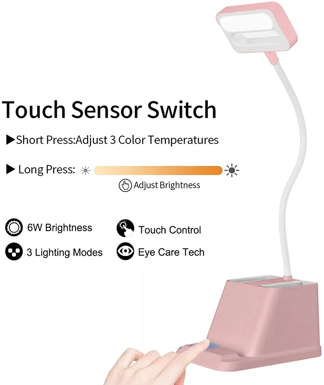 Đèn LED Để Bàn Cảm Ứng Mờ Đèn Bàn Sạc USB Đèn Đọc Sách Cho Trẻ Em Trẻ Em Học Đầu Giường Phòng Ngủ Phòng Khách - Hình 3 Đèn LED Để Bàn Cảm Ứng Mờ Đèn Bàn Sạc USB Đèn Đọc Sách Cho Trẻ Em Trẻ Em Học Đầu Giường Phòng Ngủ Phòng Khách - Hình 3