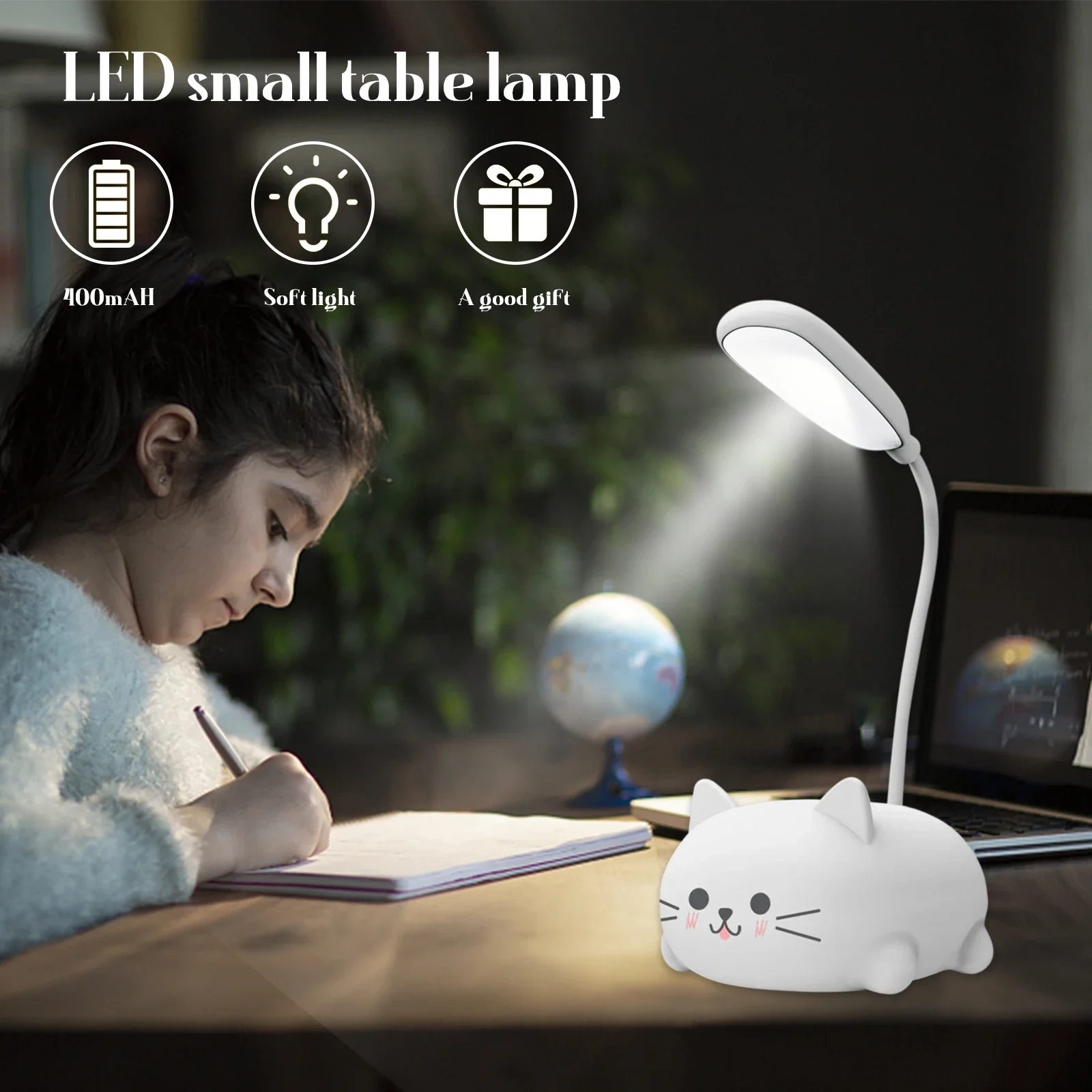 Đèn LED Để Bàn Cho Phòng Ngủ Trẻ Em Đèn Mèo Dễ Thương Sạc USB Kawaii Để Bàn Linh Hoạt Có Thể Gập Lại Hoạt Hình Để Bàn Bé Gái quà Tặng - Hình 3 Đèn LED Để Bàn Cho Phòng Ngủ Trẻ Em Đèn Mèo Dễ Thương Sạc USB Kawaii Để Bàn Linh Hoạt Có Thể Gập Lại Hoạt Hình Để Bàn Bé Gái quà Tặng - Hình 3