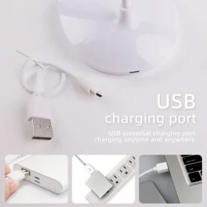 Đèn LED Để Bàn Để Bàn Sạc USB Chiếu Sáng Bảo Vệ Mắt Phòng Đèn Ngủ Phòng Ngủ Đầu Giường Đèn Đọc Sách Học Sinh - Hình 3
