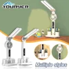 Đèn LED Để Bàn USB Điều Chỉnh Độ Sáng Cảm Ứng Có Thể Gập Lại Đèn Bàn Có Lịch Đồng Hồ Nhiệt Độ Đèn Ngủ Để Bảo Vệ Mắt Đèn Đọc Sách