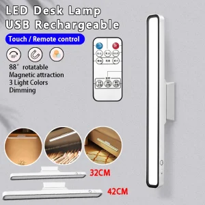 Đèn LED Đọc Sách Để Bàn USB Sạc Vô Cấp Mờ Đèn Bàn Điều Khiển Từ Xa Đèn Ngủ Cho Phòng Ngủ Tủ Quần Áo