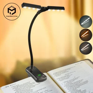 Đèn LED Kẹp Trên Đèn Sách 3 Màu 8 Độ Sáng USB Sạc Đèn Ngủ Di Động Đọc Sách Đèn Đèn Bàn Mini