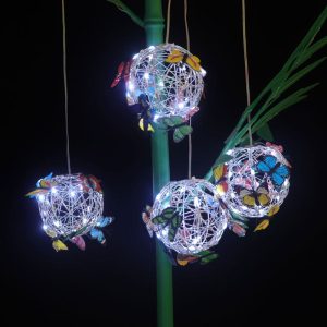 Đèn Led Mới Năng Lượng Mặt Trời Bướm Treo Cây Bóng Ngoài Trời Sân Vườn Đèn Trang Trí Bóng Cây Treo Đèn Bướm Phát Sáng