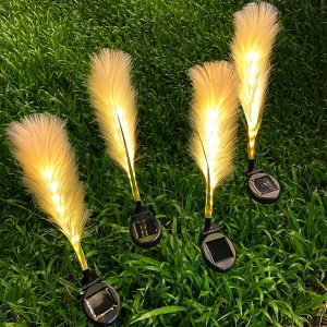 Đèn Led Mới Năng Lượng Mặt Trời Đèn Sậy Ngoài Trời Chống Thấm Nước Có Lông Sợi Quang Cắm Đất Đèn Sân Vườn Trang Trí Sân Vườn Bãi Cỏ Đèn - Hình 2