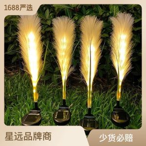 Đèn Led Mới Năng Lượng Mặt Trời Đèn Sậy Ngoài Trời Chống Thấm Nước Có Lông Sợi Quang Cắm Đất Đèn Sân Vườn Trang Trí Sân Vườn Bãi Cỏ Đèn