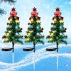 Đèn LED năng lượng mặt trời mới 4 màu cây thông Noel cắm đất Đèn trang trí ngoài trời Giáng sinh sân bãi cỏ sân vườn cảnh quan Đèn