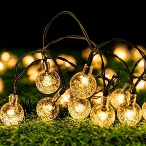 Đèn LED Ngoài Trời Chống Nước Bong Bóng Năng Lượng Mặt Trời Bóng Dây Đèn Chuỗi Ngày Lễ Giáng Sinh Sân Vườn Bãi Cỏ Trang Trí Khí Quyển Ánh Sáng