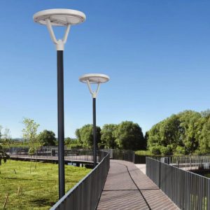Đèn LED ngoài trời chống nước tích hợp Đèn sân vườn năng lượng mặt trời 30W Khu dân cư Đường công viên UFO Nhà sản xuất đầu Đèn sân vườn - Hình 4
