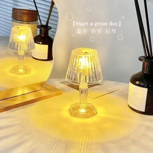ĐÈN LED Pha Lê Để Bàn Projetor Acrylic Kim Cương Đèn Bàn LED Đèn Ngủ Đầu Giường Chiếu Sáng Ánh Sáng Cho Đồ Trang Trí Phòng Ngủ - Hình 4