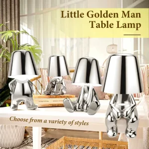 Đèn Little Golden Man Đèn Bàn Phòng Ngủ Cảm Ứng Đầu Giường Bầu Không Khí Chiếu Sáng Ban Đêm Trang Trí Để Bàn Trang Trí Thanh Nhà Nhà Hàng - Hình 4
