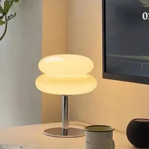 Đèn Macaron Đèn Bàn Kính Ba Màu Mờ Phòng Khách Bầu Không Khí Đèn Bảo Vệ Mắt Đèn Ngủ Cô Gái Phòng Ngủ Đầu Giường Trang Trí - Hình 4