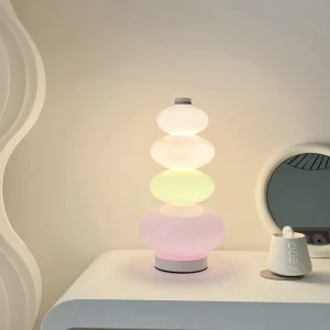 Đèn Mạng lưới đèn sàn trong phòng khách, đèn sàn thủy tinh màu đỏ, căn phòng xinh xắn, đèn bàn trong phòng ngủ, đèn LED bầu không khí - Hình 3