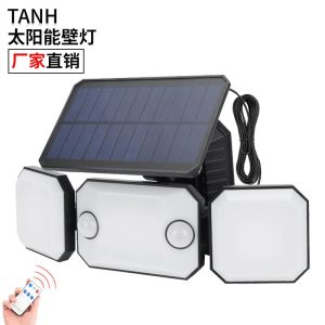 Đèn Mẫu tư nhân mới Đèn tường năng lượng mặt trời 2 với cảm ứng kép năng lượng mặt trời ngoài trời ánh sáng sân vườn cơ thể con người cảm ứng ánh sáng nhà để xe