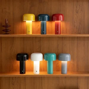 Đèn Nấm Sạc Đèn Bàn LED Cảm Ứng Để Bàn 3 Màu Mờ Cho Quán Cafe Nhà Hàng Trang Trí Phòng Học Đèn Ngủ - Hình 3