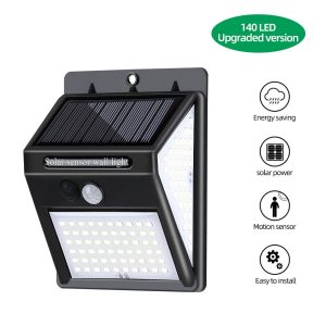 Đèn năng lượng mặt trời 100/140LED3 bề mặt dạ quang chiếu sáng cảm biến cơ thể con người Đèn ngoài trời phòng Đèn sân vườn 144LED - Hình 2