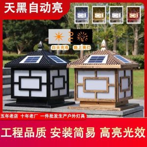 Đèn Năng lượng mặt trời cột chống nước đầu Đèn nhà Đèn trang trí áp dụng các dịp sân vườn vườn công viên Đèn sạc năng lượng mặt trời - Hình 2