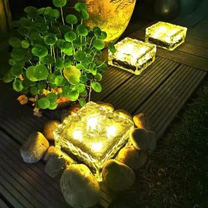 Đèn Năng lượng mặt trời gạch lát sàn Đèn LED bãi cỏ ngoài trời Đèn chôn vườn Đèn đá gạch Đèn trang trí Đèn sân vườn ngoài trời chống thấm nước - Hình 2