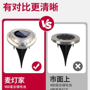 Đèn Năng Lượng Mặt Trời Ngoài Trời Chôn Đèn Chống Thấm Nước Sân Vườn Biệt Thự Đèn Tường Phong Cảnh Sân Bước Trang Trí Cắm Đất Bãi Cỏ Đèn - Hình 3