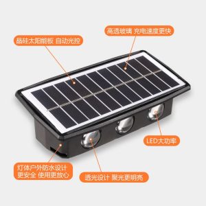 Đèn năng lượng mặt trời sân tấm cửa Đèn tường ngoài trời máy giặt tường chống nước Đèn biệt thự Đèn rọi lên xuống hai đầu Đèn tường độ sáng cao - Hình 3