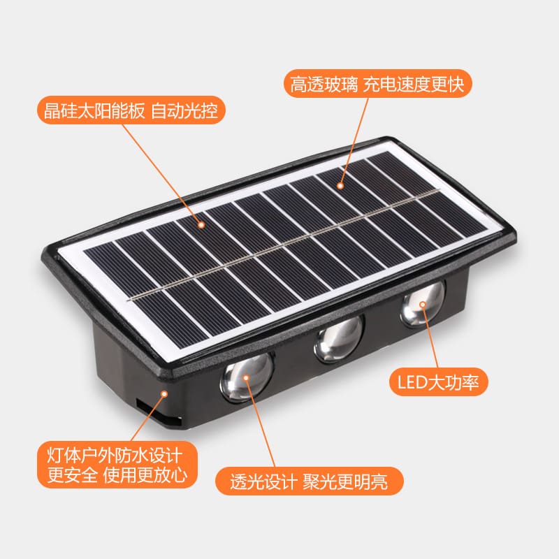 Đèn năng lượng mặt trời sân tấm cửa Đèn tường ngoài trời máy giặt tường chống nước Đèn biệt thự Đèn rọi lên xuống hai đầu Đèn tường độ sáng cao - Hình 3 Đèn năng lượng mặt trời sân tấm cửa Đèn tường ngoài trời máy giặt tường chống nước Đèn biệt thự Đèn rọi lên xuống hai đầu Đèn tường độ sáng cao - Hình 3