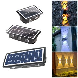 Đèn năng lượng mặt trời sân tấm cửa Đèn tường ngoài trời máy giặt tường chống nước Đèn biệt thự Đèn rọi lên xuống hai đầu Đèn tường độ sáng cao
