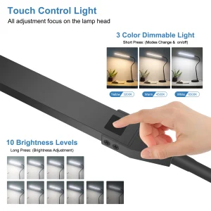 Đèn NEWACALOX Kẹp Bàn Thanh Màn Hình Đèn Treo Xoay 360 ° Gấp Gọn Linh Hoạt Hỗ Trợ Cánh Tay 108 Chiếc LED SMD Bảo Vệ Mắt Đèn Bàn - Hình 3