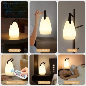 Đèn Ngoài Trời Chống Nước Không Dây Đèn Bàn Thông Minh Điều Khiển Từ Xa RGB LED Cắm Trại Sạc USB Di Động Đèn Trang Trí Phòng - Hình 4