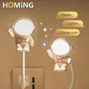 Đèn Ngủ Bảo Vệ Mắt Linh Hoạt Phi Hành Gia Nhiệt Độ Điều Khiển Bằng Giọng Nói Đèn Bàn Đèn Ngủ Led Mini Để Bàn Giọng Nói Ánh Sáng