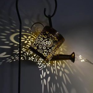 Đèn Nguồn hãng sản xuất Đèn sân vườn năng lượng mặt trời sáng tạo ấm đun nước bằng sắt rèn tắm đất cắm Đèn trang trí cảnh quan sân vườn ngoài trời - Hình 2