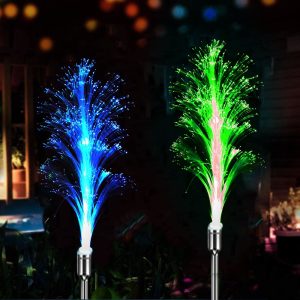 Đèn Nhà máy bán trực tiếp trang trí sáng tạo ngoài trời mô phỏng cây sậy đầy màu sắc Đèn LED năng lượng mặt trời sân cắm cỏ - Hình 3
