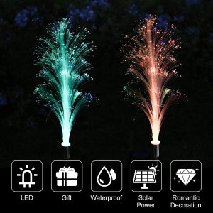 Đèn Nhà máy bán trực tiếp trang trí sáng tạo ngoài trời mô phỏng cây sậy đầy màu sắc Đèn LED năng lượng mặt trời sân cắm cỏ