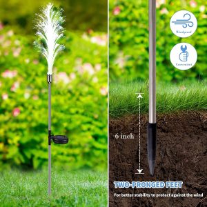Đèn Nhà máy bán trực tiếp trang trí sáng tạo ngoài trời mô phỏng cây sậy đầy màu sắc Đèn LED năng lượng mặt trời sân cắm cỏ - Hình 4