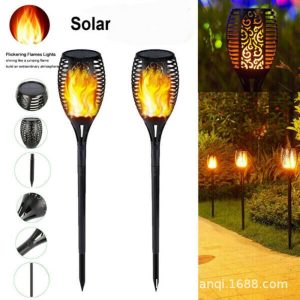 Đèn Nhà máy trực tiếp cung cấp năng lượng mặt trời ngọn lửa Đèn ngoài trời Đèn pin cảm ứng vườn vườn mặt đất cắm trang trí Đèn LED cảnh quan - Hình 2