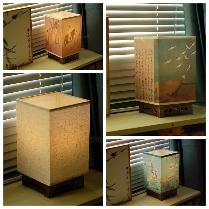 Đèn Nhật Bản Vuông Gỗ Chắc Chắn Đèn Bàn Trung Quốc Mới Retro Thiền Phòng Ngủ Đèn Ngủ Đèn Ngủ Ánh Sáng Ấm Áp Âm Trần LED - Hình 4 Đèn Nhật Bản Vuông Gỗ Chắc Chắn Đèn Bàn Trung Quốc Mới Retro Thiền Phòng Ngủ Đèn Ngủ Đèn Ngủ Ánh Sáng Ấm Áp Âm Trần LED - Hình 4
