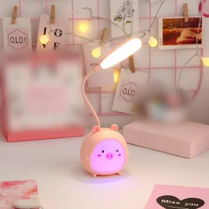 Đèn Nóng Đèn Ngủ Nhiều Màu Sắc Hoạt Hình Thỏ Hình Hươu Đèn LED Để Bàn Có Thể Gập Lại Ánh Sáng Dễ Thương USB Sạc Bảo Vệ Mắt Đèn Đọc Sách - Hình 4