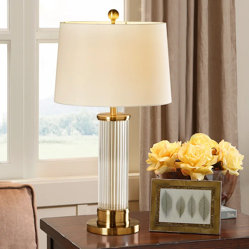 Đèn Pha lê thủy tinh que đèn bàn phòng khách sofa đèn bàn biệt thự sang trọng vải chao đèn phòng ngủ đèn ngủ E27 - Hình 2 Đèn Pha lê thủy tinh que đèn bàn phòng khách sofa đèn bàn biệt thự sang trọng vải chao đèn phòng ngủ đèn ngủ E27 - Hình 2