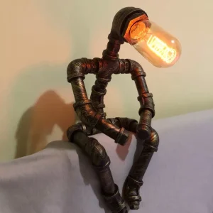 Đèn Phong Cách Retro Phong Cách Khoa Học Viễn Tưởng Đèn, Ống Nước Công Nghiệp Robot Sáng Tạo Để Bàn, Đèn Ngủ, quán Bar Quán Cà Phê Đèn Bàn Retro