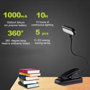 Đèn Pin/Có Thể Sạc Lại Đèn Sách Đèn LED Mini Đèn Đọc Sách Linh Hoạt Dễ Dàng Kẹp Bảo Vệ Mắt Đèn Ngủ Để Bàn Đọc Sách Đèn Bàn - Hình 3