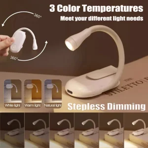 Đèn Sách Mini Đêm Đèn Bảo Vệ Mắt Kẹp Đèn Ngủ Di Động Đèn Bàn Học Có Thể Sạc Lại Cho Du Lịch Phòng Ngủ Đọc Sách Chiếu Sáng - Hình 2