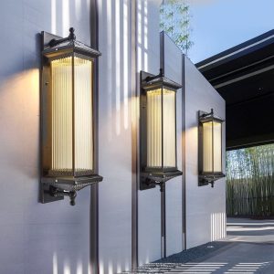 Đèn sân vườn năng lượng mặt trời Đèn tường ngoài trời chống nước hàng rào lối vào cửa lối vào cửa ánh sáng phong cách Trung Quốc nông thôn biệt thự cổng ánh sáng - Hình 3