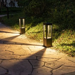 Đèn Sân Vườn Ngoài Trời Hiện Đại Đèn Bãi Cỏ Không Thấm Nước Đèn Vuông Đơn Giản Đèn Sân Vườn LED Phong Cảnh Cộng Đồng Đèn Đường Đèn Bãi Cỏ - Hình 2