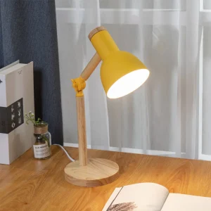 Đèn Sáng Tạo Bắc Âu Gỗ Nghệ Thuật Sắt LED Gấp Đơn Giản Đèn Bàn Bảo Vệ Mắt Đèn Bàn Đọc Sách Phòng Khách Phòng Ngủ Trang Trí Nhà - Hình 2