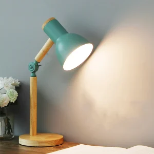 Đèn Sáng Tạo Bắc Âu Gỗ Nghệ Thuật Sắt LED Gấp Đơn Giản Đèn Bàn Bảo Vệ Mắt Đèn Bàn Đọc Sách Phòng Khách Phòng Ngủ Trang Trí Nhà - Hình 3
