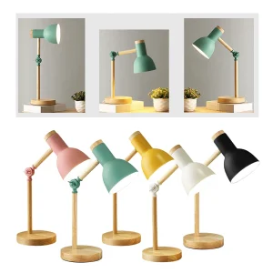 Đèn Sáng Tạo Bắc Âu Gỗ Nghệ Thuật Sắt LED Gấp Đơn Giản Đèn Bàn Bảo Vệ Mắt Đèn Bàn Đọc Sách Phòng Khách Phòng Ngủ Trang Trí Nhà