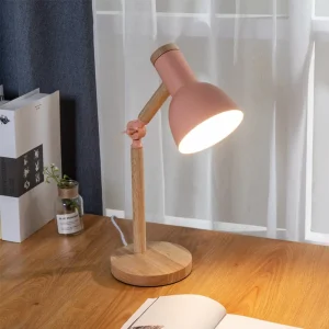 Đèn Sáng Tạo Bắc Âu Gỗ Nghệ Thuật Sắt LED Gấp Đơn Giản Đèn Bàn Bảo Vệ Mắt Đèn Bàn Đọc Sách Phòng Khách Phòng Ngủ Trang Trí Nhà - Hình 4