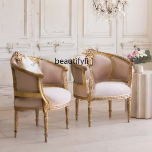 Đèn Sang Trọng Mỹ Gỗ Chạm Khắc Đơn Ghế Sofa Căn Hộ Nhỏ Phòng Khách Ban Công Ghế Giải Trí - Hình 2