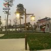 Đèn Sơn giả vân gỗ ngoài trời Đèn sân vườn công viên Đèn đường cộng đồng ngoài trời 2,5 mét 3 mét cột Đèn hai đầu cảnh quan cột Đèn